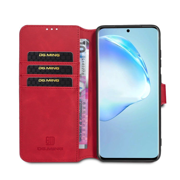 For Galaxy S20 DG.MING Retro Oil Side Horizontal Flip Case with Holder & Card Slots & Wallet(Red) - Galaxy Phone Cases by DG.MING | Online Shopping UK | buy2fix