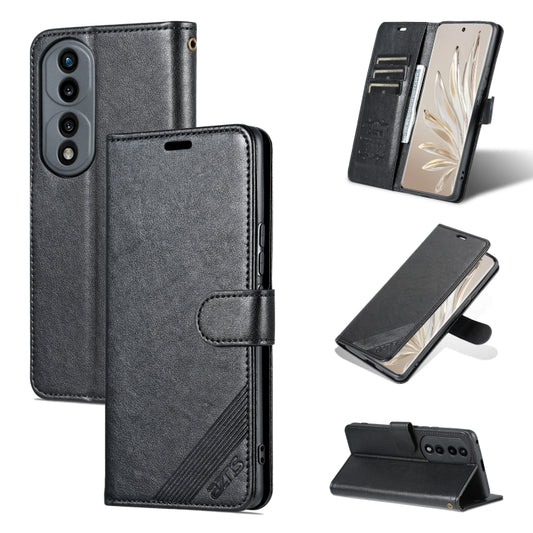 For Honor 70 Pro AZNS Sheepskin Texture Flip Leather Phone Case(Black) - Honor Cases by AZNS | Online Shopping UK | buy2fix