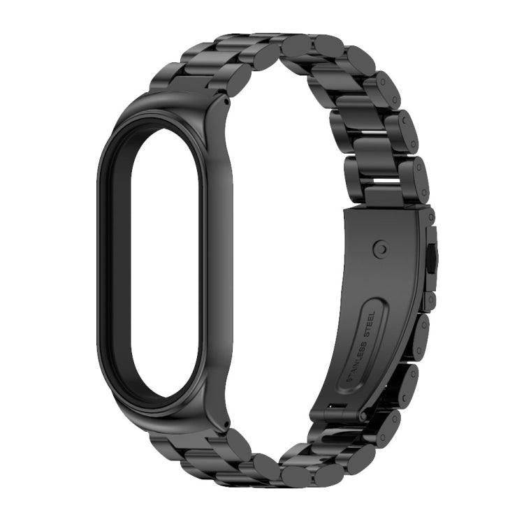 For Xiaomi Mi Band 7 / 7 NFC MIJOBS CS Three-Bead Metal Stainless Steel Watch Band(Black) - Watch Bands by MIJOBS | Online Shopping UK | buy2fix