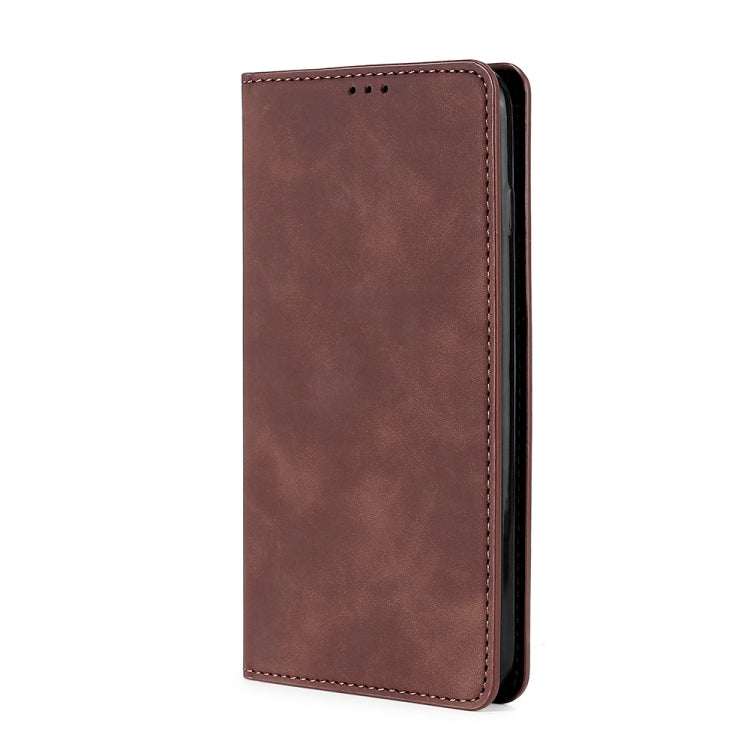 For DOOGEE X96 Pro Skin Feel Magnetic Horizontal Flip Leather Phone Case(Dark Brown) - More Brand by buy2fix | Online Shopping UK | buy2fix