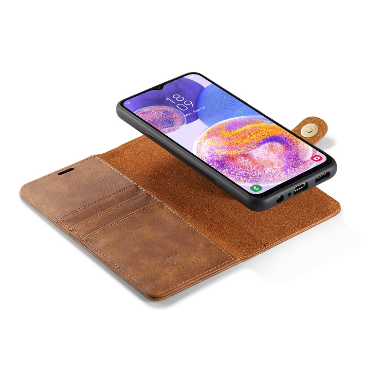 For Samsung Galaxy A23 5G DG.MING Crazy Horse Texture Detachable Magnetic Leather Phone Case(Brown) - Galaxy Phone Cases by DG.MING | Online Shopping UK | buy2fix