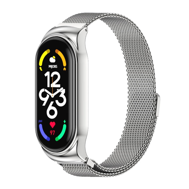 For Xiaomi Mi Band 7 / 7 NFC MIJOBS CS Milan Magnetic Stainless Steel Watch Band(Silver) - Watch Bands by MIJOBS | Online Shopping UK | buy2fix