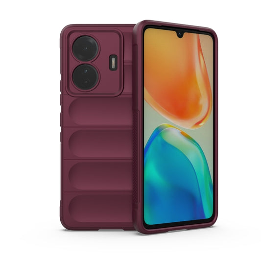 For vivo s15e Magic Shield TPU + Flannel Phone Case(Wine Red) - vivo Cases by buy2fix | Online Shopping UK | buy2fix