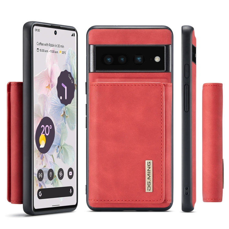 For Google Pixel 7 Pro 5G DG.MING M1 Series 3-Fold Multi Card Wallet + Magnetic Phone Case(Red) - Google Cases by DG.MING | Online Shopping UK | buy2fix