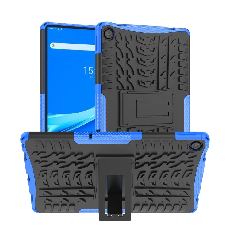 For Lenovo Tab M10 Plus 10.6 3rd Gen 2022 Tire Texture TPU+PC Shockproof Case with Holder(Blue) - Lenovo by buy2fix | Online Shopping UK | buy2fix