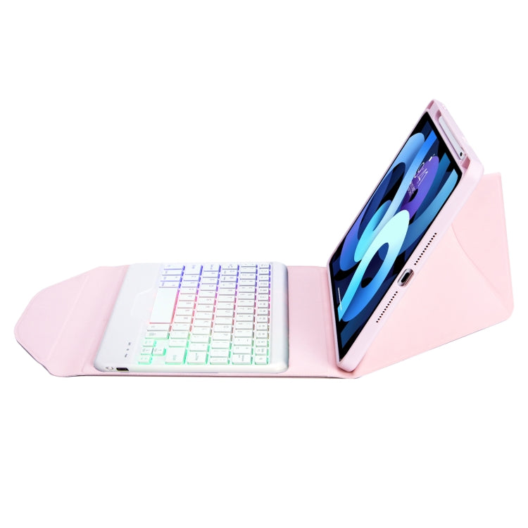 Z102BS Pen Slot Backlight Bluetooth Keyboard Leather Tablet Case For iPad 10.2 2021/2020/2019(Pink) - Universal by buy2fix | Online Shopping UK | buy2fix