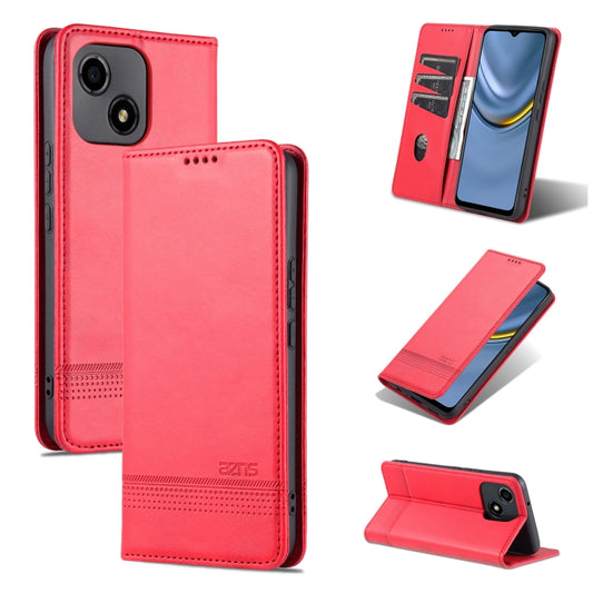 For Honor Play 30 AZNS Magnetic Calf Texture Flip Leather Phone Case(Red) - Honor Cases by AZNS | Online Shopping UK | buy2fix