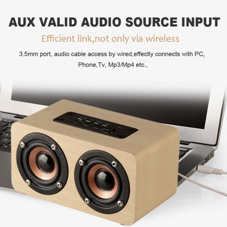 W5+ Wooden Wireless Bluetooth Speaker(Light Yellow) - Desktop Speaker by buy2fix | Online Shopping UK | buy2fix