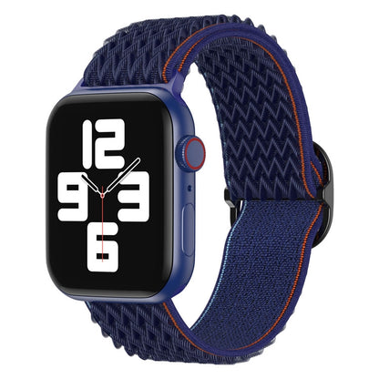 Wave Nylon Watch Band For Apple Watch Ultra 49mm&Watch Ultra 2 49mm / Series 9&8&7 45mm / SE 3&SE 2&6&SE&5&4 44mm / 3&2&1 42mm(Navy Blue) - Watch Bands by buy2fix | Online Shopping UK | buy2fix