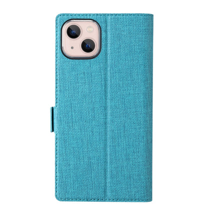 For iPhone 14 ViLi K Series Dual-side Buckle Magsafe Leather Phone Case (Blue) - iPhone 14 Cases by ViLi | Online Shopping UK | buy2fix
