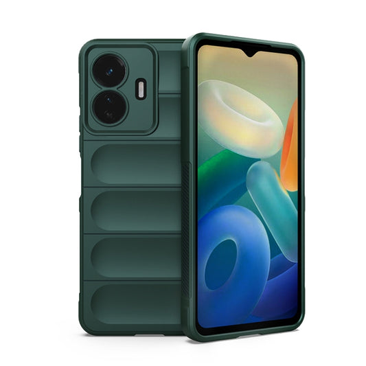 For vivo Y77 5G Global Magic Shield TPU + Flannel Phone Case(Dark Green) - vivo Cases by buy2fix | Online Shopping UK | buy2fix