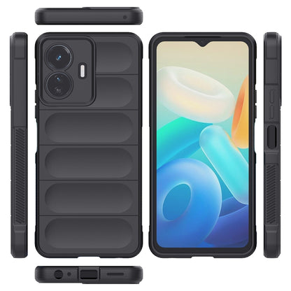 For vivo Y77 5G Global Magic Shield TPU + Flannel Phone Case(Dark Grey) - vivo Cases by buy2fix | Online Shopping UK | buy2fix