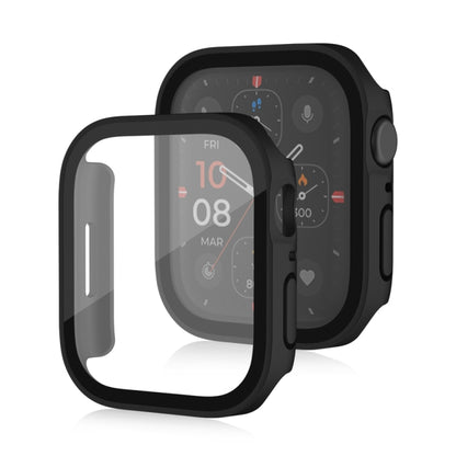 Life Waterproof Frosted 2 in 1 PC Frame + Tempered Glass Protective Case For Apple Watch Series 6 / 5 / 4 / SE 44mm(Black) - Watch Cases by buy2fix | Online Shopping UK | buy2fix