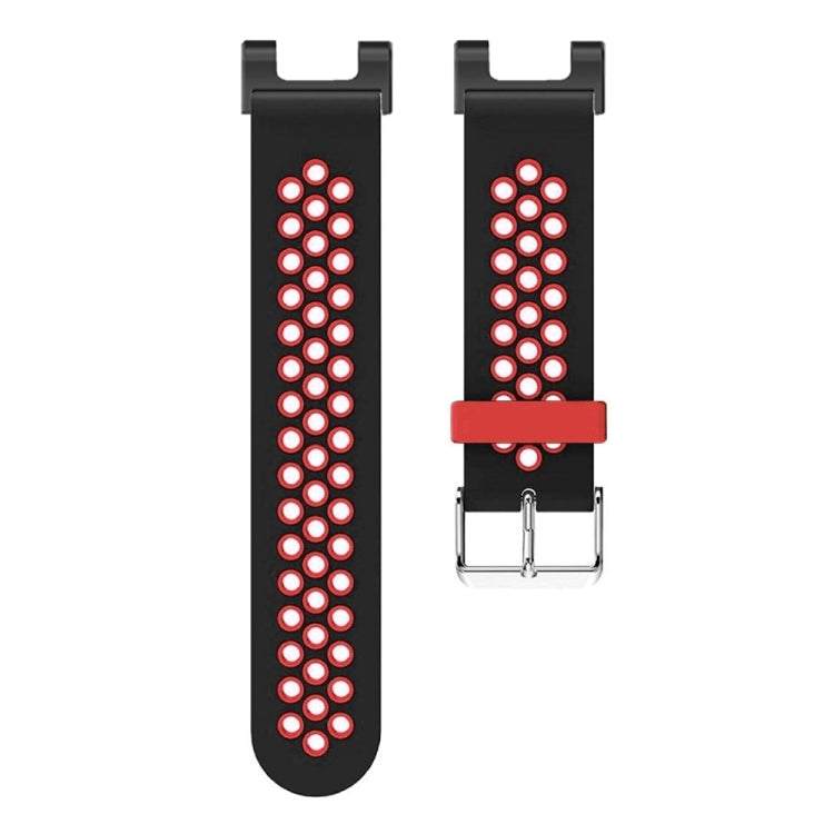 For Amazfit T-Rex / T-Rex Pro / Ares 3-Row Holes Two-color Silicone Watch Band(Black Red) - Watch Bands by buy2fix | Online Shopping UK | buy2fix