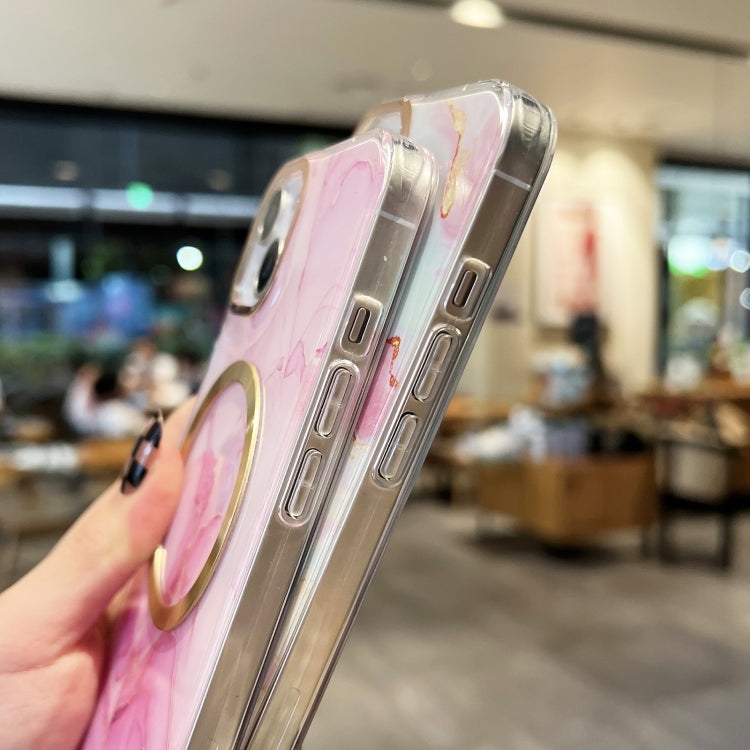 For iPhone 13 Pro Max Gilt Marble Magsafe Phone Case (Pink) - iPhone 13 Pro Max Cases by buy2fix | Online Shopping UK | buy2fix