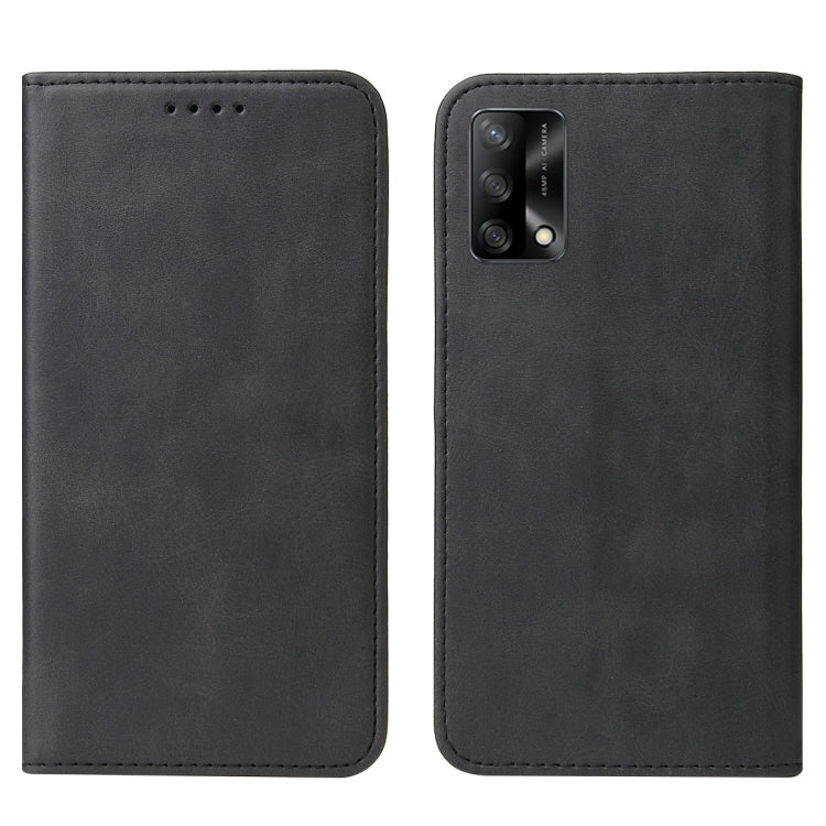 For OPPO A74 4G Magnetic Closure Leather Phone Case(Black) - OPPO Cases by buy2fix | Online Shopping UK | buy2fix