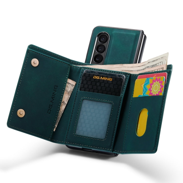 For Samsung Galaxy Z Fold4 DG.MING M1 Series 3-Fold Multi Card Wallet  Phone Case(Green) - Galaxy Z Fold4 5G Cases by DG.MING | Online Shopping UK | buy2fix