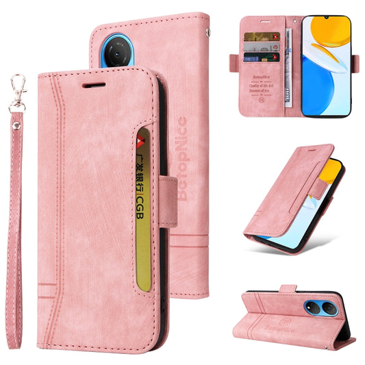 For Honor X7 BETOPNICE Dual-side Buckle Leather Phone Case(Pink) - Honor Cases by BETOPNICE | Online Shopping UK | buy2fix