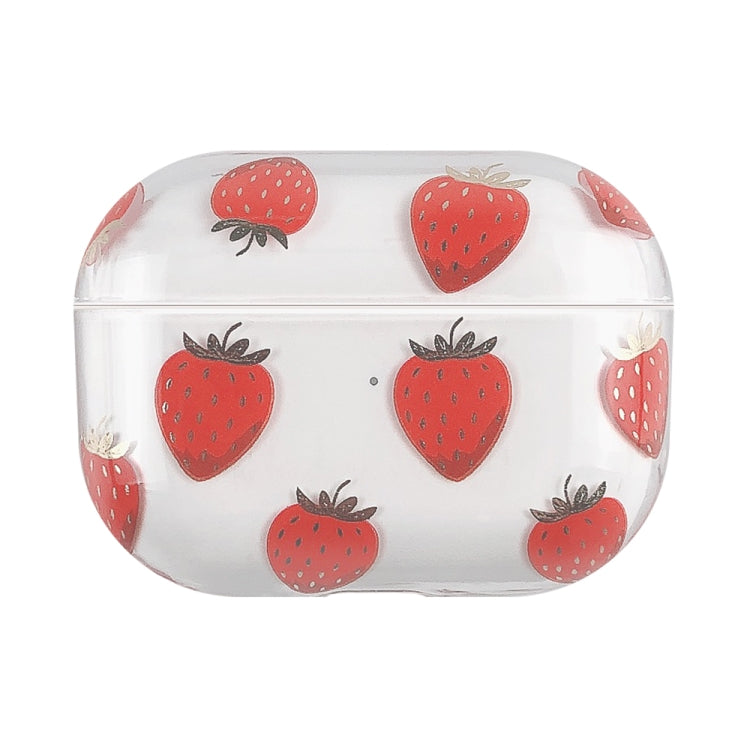 For AirPods Pro 2 Bronzing Fruit Pattern PC Earphone Hard Protective Case(Strawberry) - For AirPods Pro 2 by buy2fix | Online Shopping UK | buy2fix