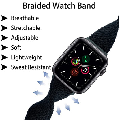 Buckle Nylon Braided Watch Band For Apple Watch Series 8&7 41mm / SE 2&6&SE&5&4 40mm / 3&2&1 38mm(Space Grey) - Watch Bands by buy2fix | Online Shopping UK | buy2fix