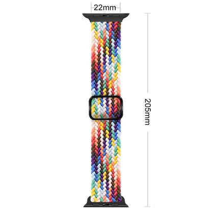 Buckle Nylon Braided Watch Band For Apple Watch Series 8&7 41mm / SE 2&6&SE&5&4 40mm / 3&2&1 38mm(Black Green) - Watch Bands by buy2fix | Online Shopping UK | buy2fix