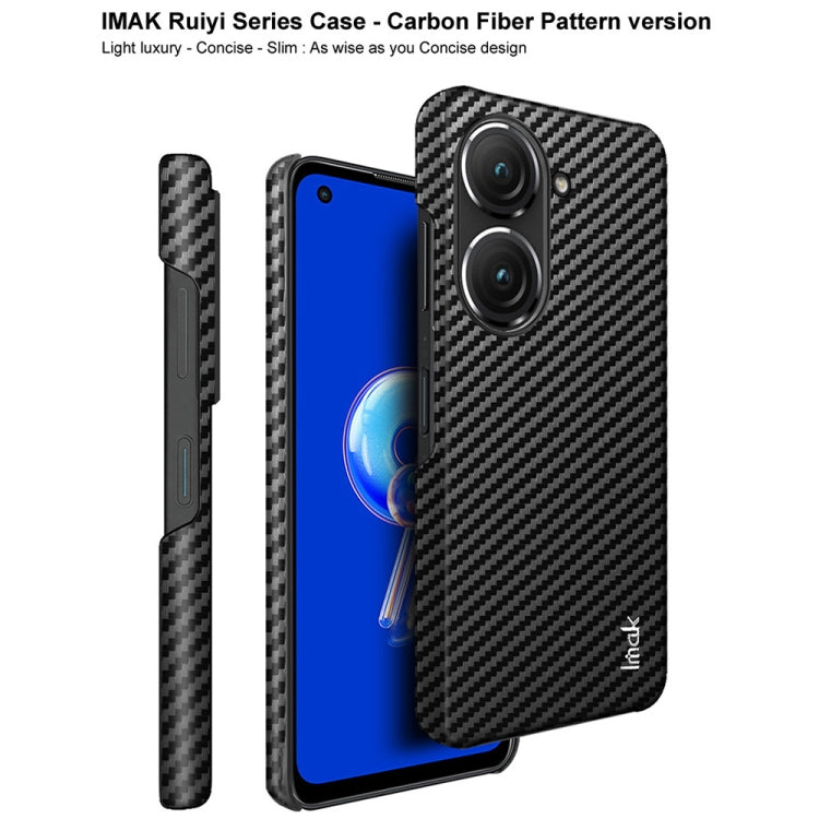 For Asus ZenFone 9 5G IMAK Ruiyi Series Carbon Fiber PU + PC Phone Case - ASUS Cases by imak | Online Shopping UK | buy2fix