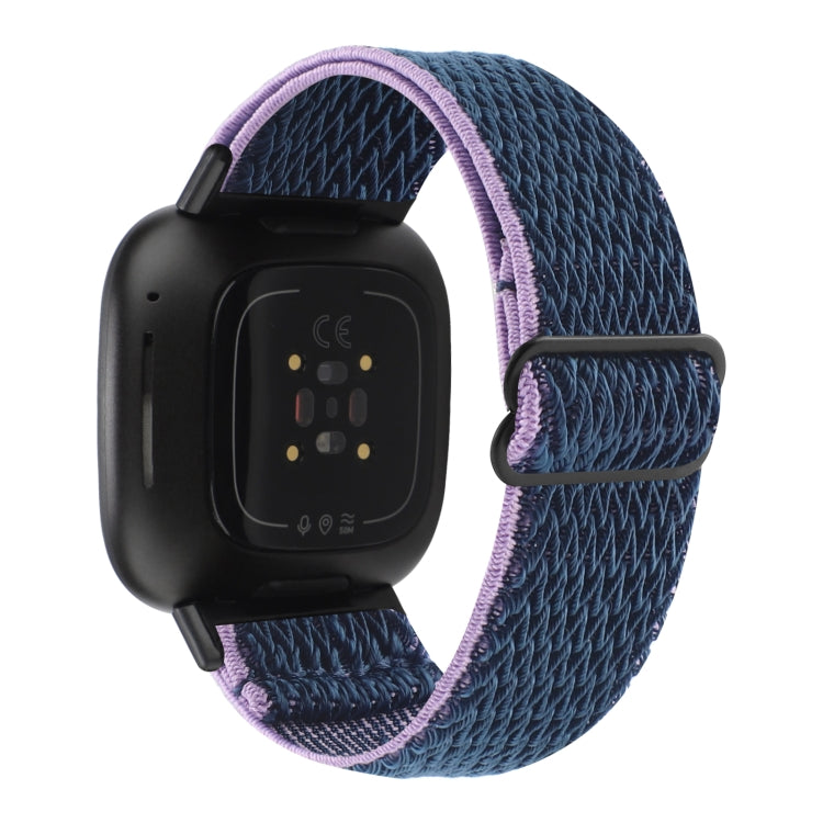 For Fitbit Versa 4 / Sense 2 Universal Wave Nylon Watch Band(Midnight Blue) - Watch Bands by buy2fix | Online Shopping UK | buy2fix