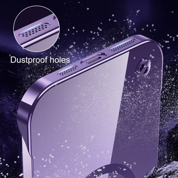 For iPhone 12 Electroplating Frameless Magsafe Magnetic PC Phone Case(Deep Purple) - iPhone 12 / 12 Pro Cases by buy2fix | Online Shopping UK | buy2fix