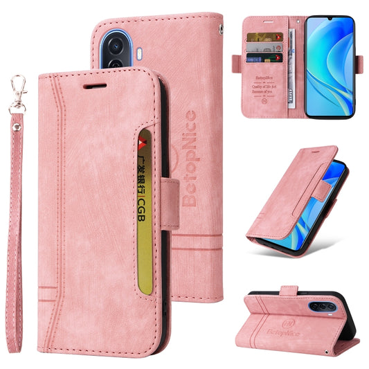 For Huawei nova Y70 / Y70 Plus / Enjoy 50 BETOPNICE Dual-side Buckle Leather Phone Case(Pink) - Huawei Cases by BETOPNICE | Online Shopping UK | buy2fix