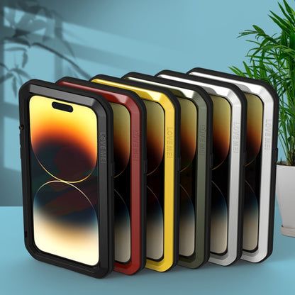 For iPhone 14 Pro LOVE MEI Metal Shockproof Life Waterproof Dustproof Phone Case(White) - iPhone 14 Pro Cases by LOVE MEI | Online Shopping UK | buy2fix