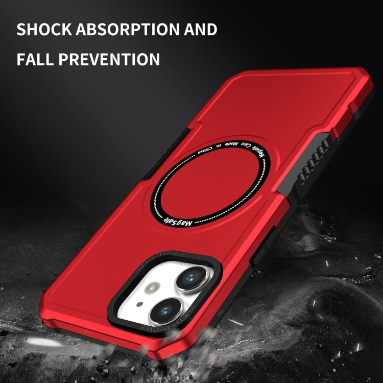 For iPhone 12 MagSafe Shockproof Armor Phone Case(Red) - iPhone 12 / 12 Pro Cases by buy2fix | Online Shopping UK | buy2fix