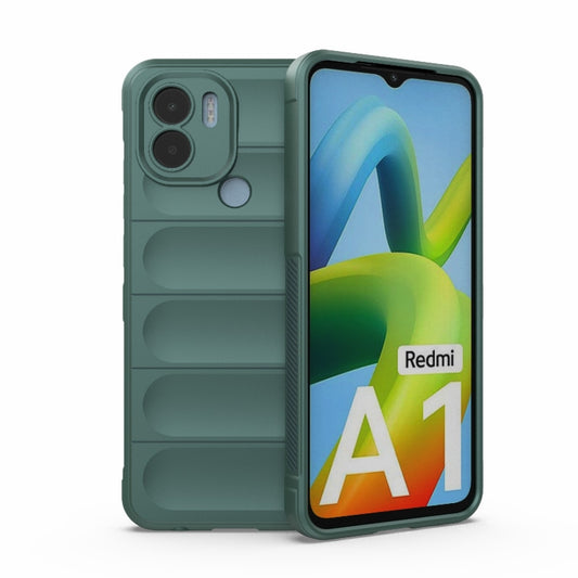 For Xiaomi Redmi A1+ 4G Global Magic Shield TPU + Flannel Phone Case(Dark Green) - Xiaomi Cases by buy2fix | Online Shopping UK | buy2fix