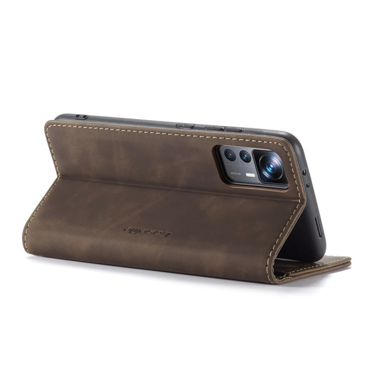 For Xiaomi 12T / 12T Pro CaseMe 013 Multifunctional Horizontal Flip Leather Phone Case(Coffee) - Xiaomi Cases by CaseMe | Online Shopping UK | buy2fix