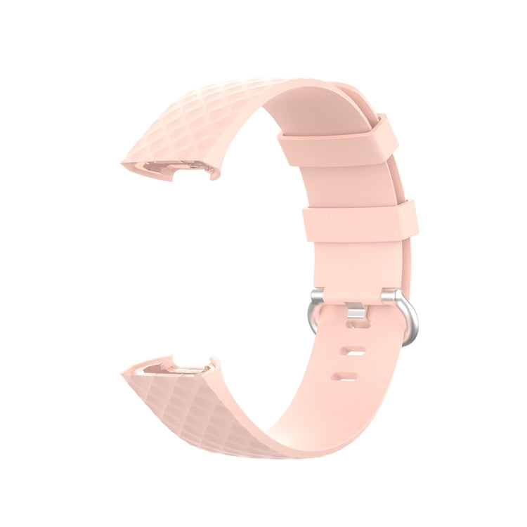 18mm Silver Color Buckle TPU Wrist Strap Watch Band for Fitbit Charge 4 / Charge 3 / Charge 3 SE, Size: S(Light Pink) - Watch Bands by buy2fix | Online Shopping UK | buy2fix