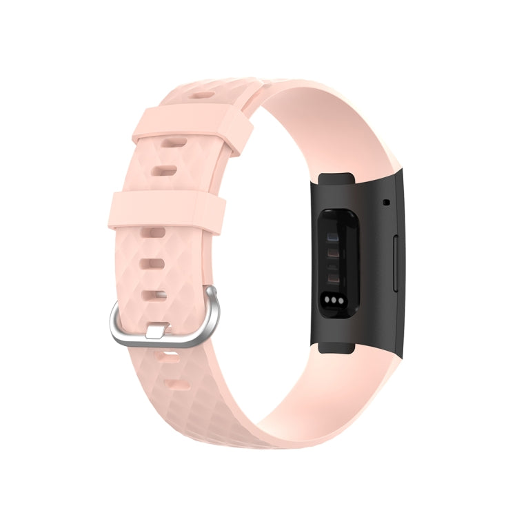 18mm Silver Color Buckle TPU Wrist Strap Watch Band for Fitbit Charge 4 / Charge 3 / Charge 3 SE, Size: S(Light Pink) - Watch Bands by buy2fix | Online Shopping UK | buy2fix