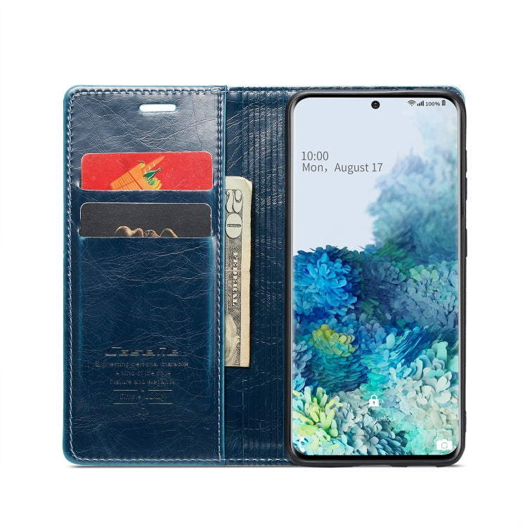 For Samsung Galaxy S20+ CaseMe 003 Crazy Horse Texture Leather Phone Case(Blue) - Galaxy Phone Cases by CaseMe | Online Shopping UK | buy2fix