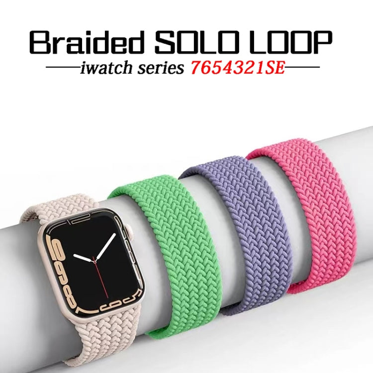 Nylon Single-turn Braided Watch Band For Apple Watch Ultra 49mm / Series 8&7 45mm / SE 2&6&SE&5&4 44mm / 3&2&1 42mm, Length:135mm(Z BR) - Watch Bands by buy2fix | Online Shopping UK | buy2fix