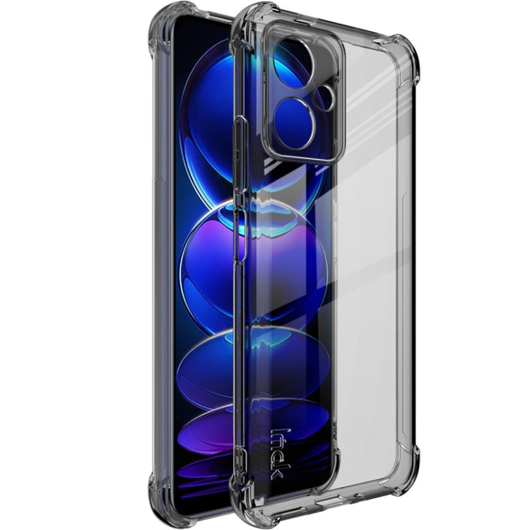 For Xiaomi Redmi Note 12 China imak Shockproof Airbag TPU Phone Case(Transparent Black) - Xiaomi Cases by imak | Online Shopping UK | buy2fix