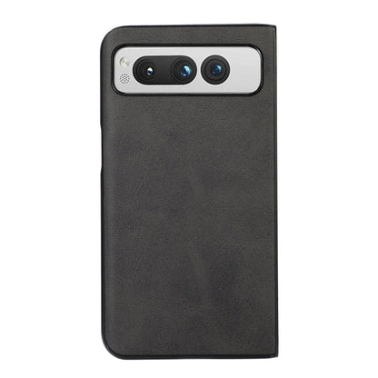 For Google Pixel Fold Two-color Calf Texture Shockproof Phone Case(Black) - Google Cases by buy2fix | Online Shopping UK | buy2fix