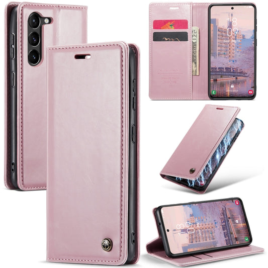 For Samsung Galaxy S23 5G CaseMe 003 Crazy Horse Texture Leather Phone Case(Rose Gold) - Galaxy S23 5G Cases by CaseMe | Online Shopping UK | buy2fix