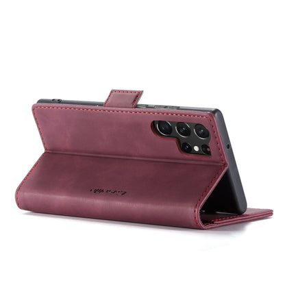 For Samsung Galaxy S23 Ultra 5G CaseMe 013 Multifunctional Horizontal Flip Leather Phone Case(Wine Red) - Galaxy S23 Ultra 5G Cases by CaseMe | Online Shopping UK | buy2fix