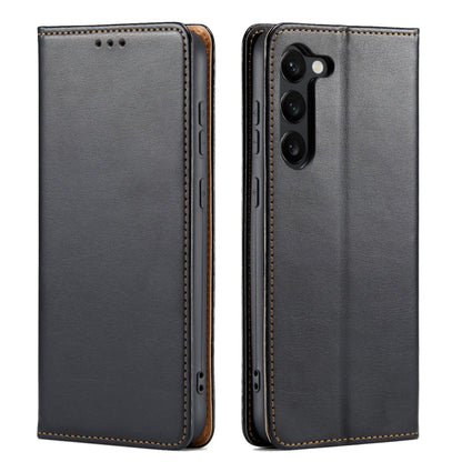 For Samsung Galaxy S23 5G Fierre Shann PU Genuine Leather Texture Leather Phone Case(Black) - Galaxy S23 5G Cases by FIERRE SHANN | Online Shopping UK | buy2fix