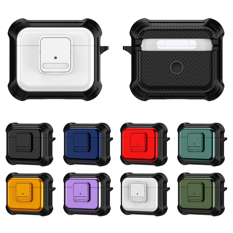 For AirPods 3 TPU + PC Shockproof Earphone Protective Case with Switch(Green) - For AirPods 3 by buy2fix | Online Shopping UK | buy2fix