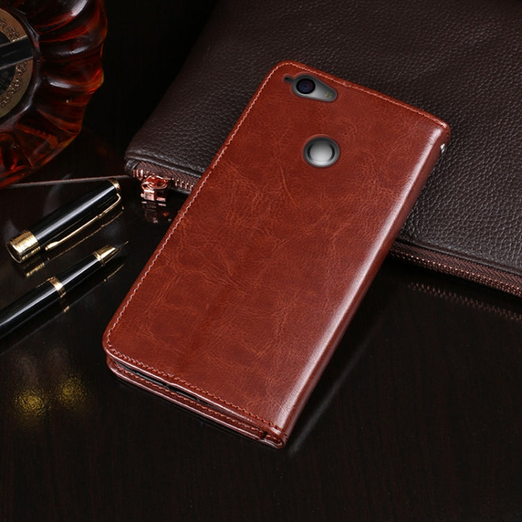 For Blackview R7 idewei Crazy Horse Texture Horizontal Flip Leather Case with Holder & Card Slots & Wallet(Brown) - More Brand by idewei | Online Shopping UK | buy2fix