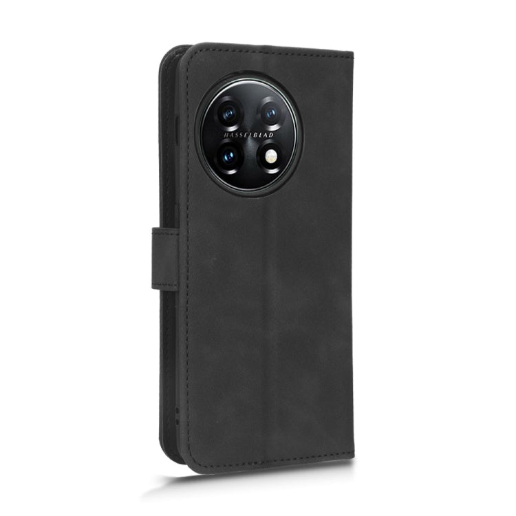 For OnePlus 11 Skin Feel Magnetic Flip Leather Phone Case(Black) - OnePlus Cases by buy2fix | Online Shopping UK | buy2fix