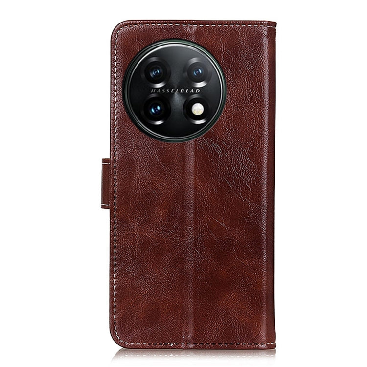 For OnePlus 11 5G Retro Crazy Horse Texture Leather Phone Case(Brown) - OnePlus Cases by buy2fix | Online Shopping UK | buy2fix