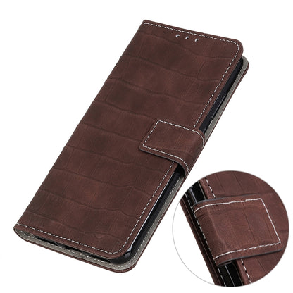 For OnePlus 11 5G Magnetic Crocodile Texture Leather Phone Case(Brown) - OnePlus Cases by buy2fix | Online Shopping UK | buy2fix