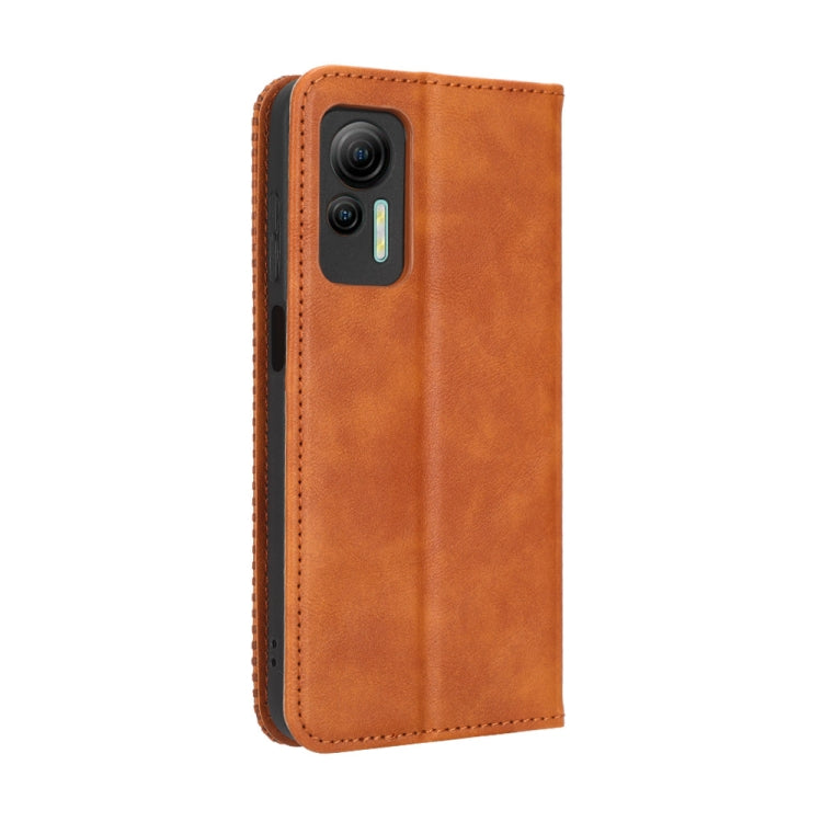 For Ulefone Note 14 Magnetic Buckle Retro Texture Leather Phone Case(Brown) - Ulefone Cases by buy2fix | Online Shopping UK | buy2fix