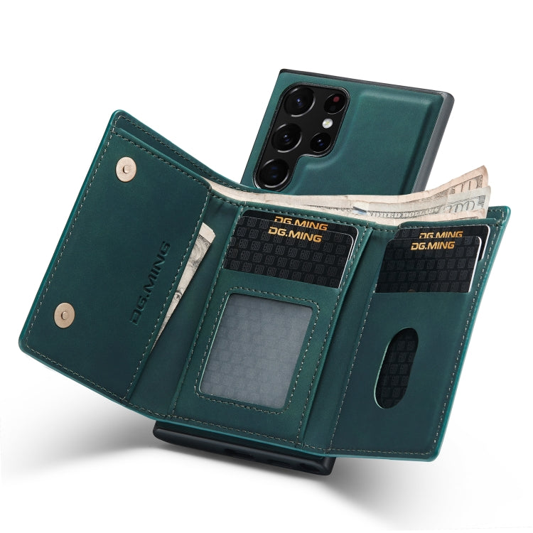 For Samsung Galaxy S23 Ultra 5G DG.MING M1 Series 3-Fold Multi Card Wallet  Phone Case(Green) - Galaxy S23 Ultra 5G Cases by DG.MING | Online Shopping UK | buy2fix