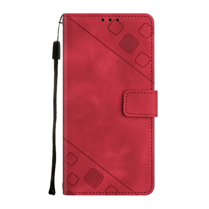 For OnePlus 11 Skin-feel Embossed Leather Phone Case(Red) - OnePlus Cases by buy2fix | Online Shopping UK | buy2fix